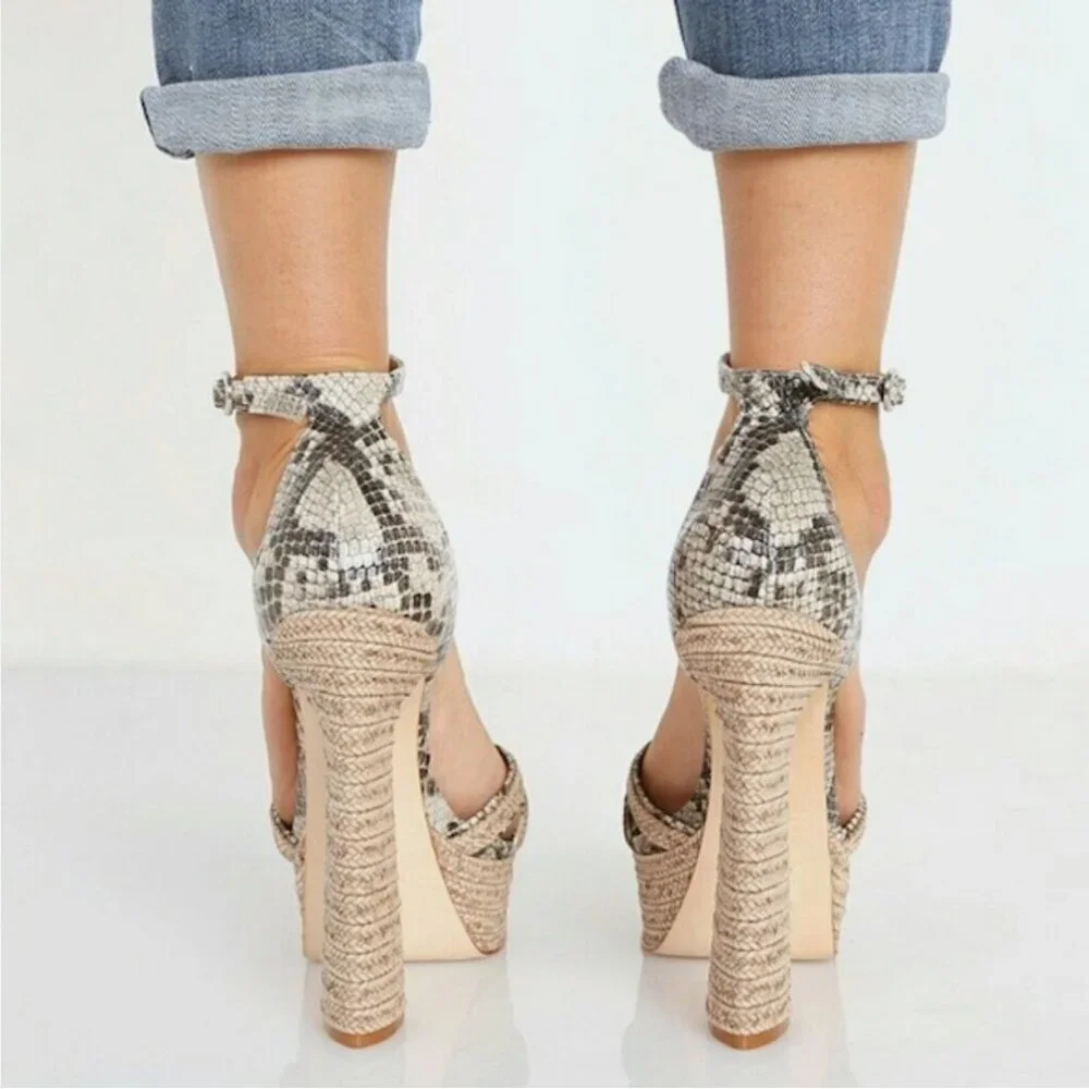 Schutz Kenedy Natural Oyster Braided Platform Heels